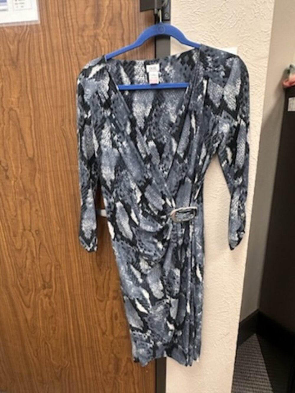 Cache Snakeskin Print Faux Wrap Dress – Size Medium
